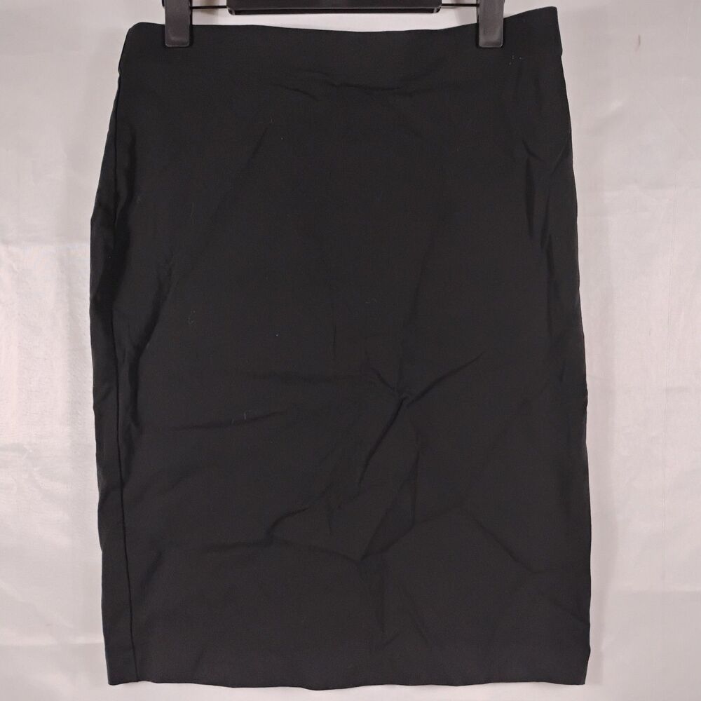 Emaline Solid Black  Pencil Skirt Size 12 Back Zipper